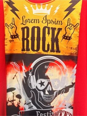Men's Rock Graphic Short Sleeve Tee - Yellow & Red